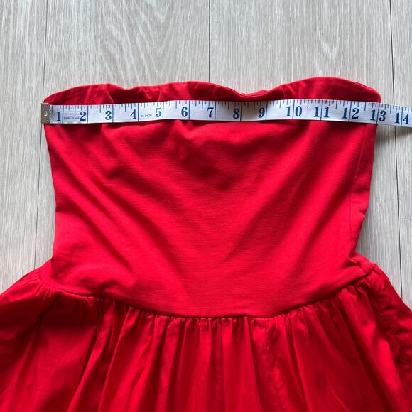J Crew Mixy Dress Strapless XS Red FLAWS - Picture 4 of 16